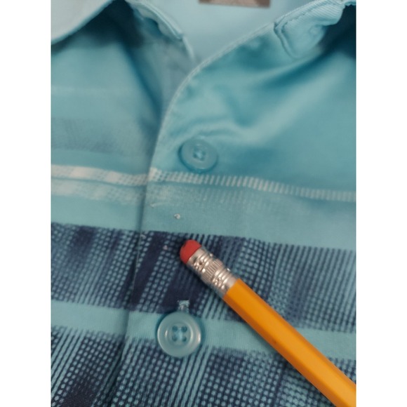 Callaway Golf Shirt‎ Mens XL Blue Opti Dry Stripes Short Sleeve Performance Polo - Picture 5 of 10